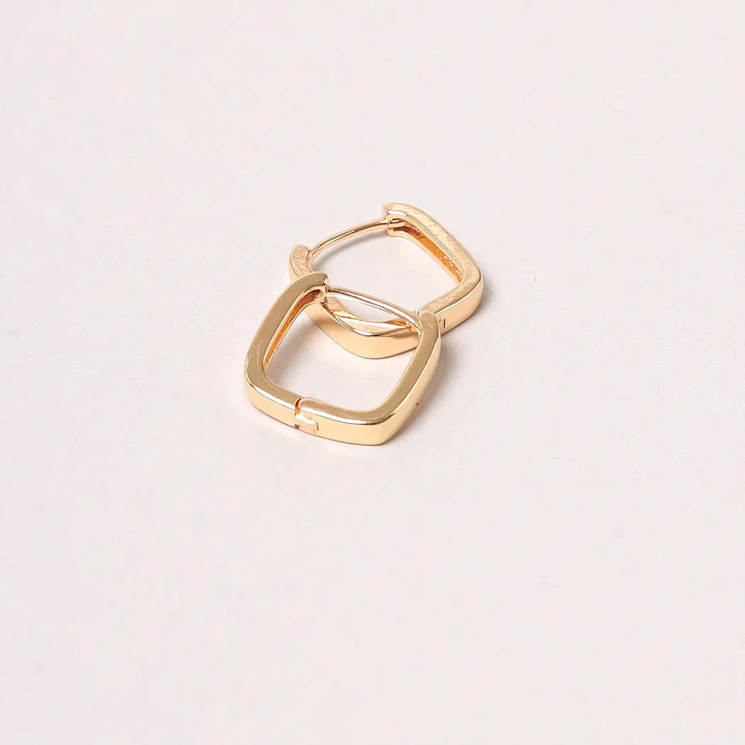 Elizabeth Gold-Dipped Square Hoop Earring