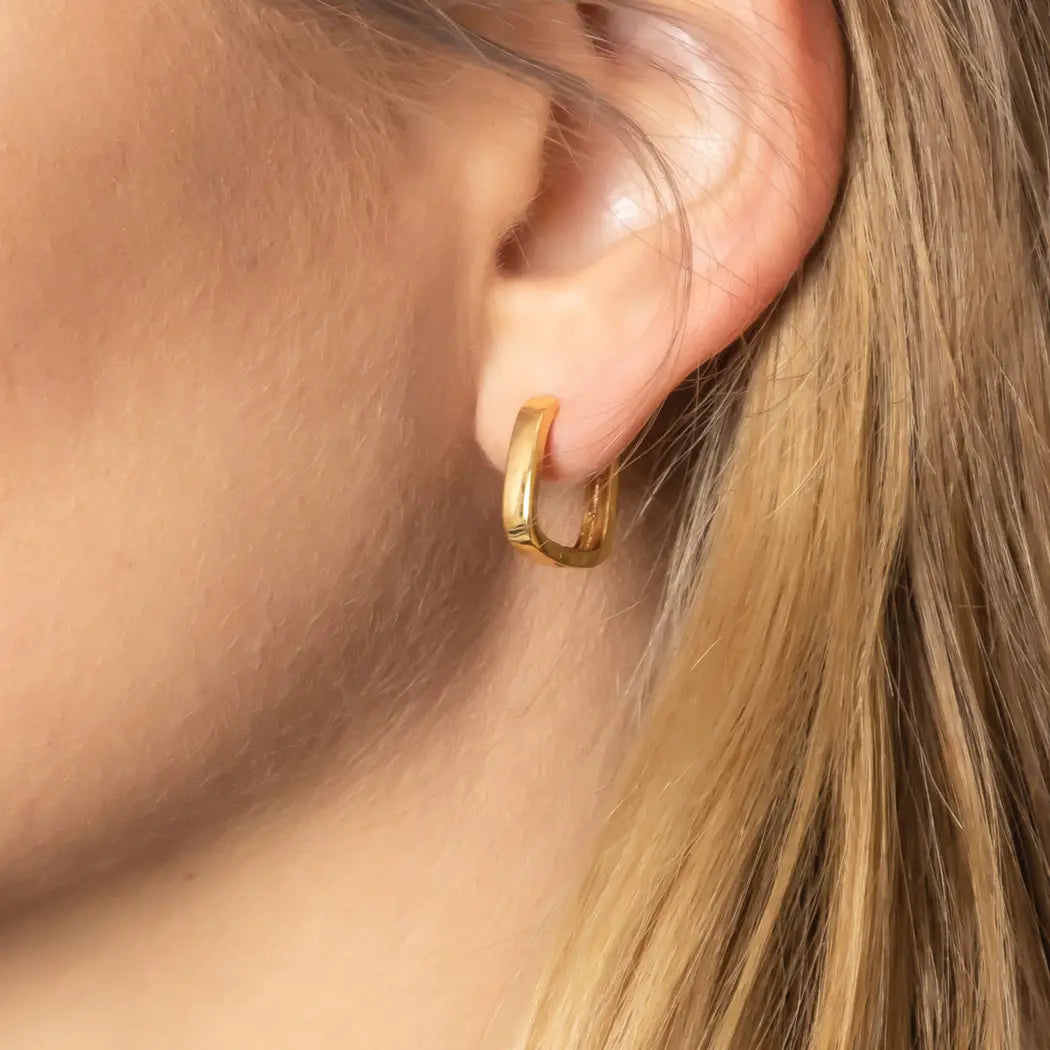 Elizabeth Gold-Dipped Square Hoop Earring