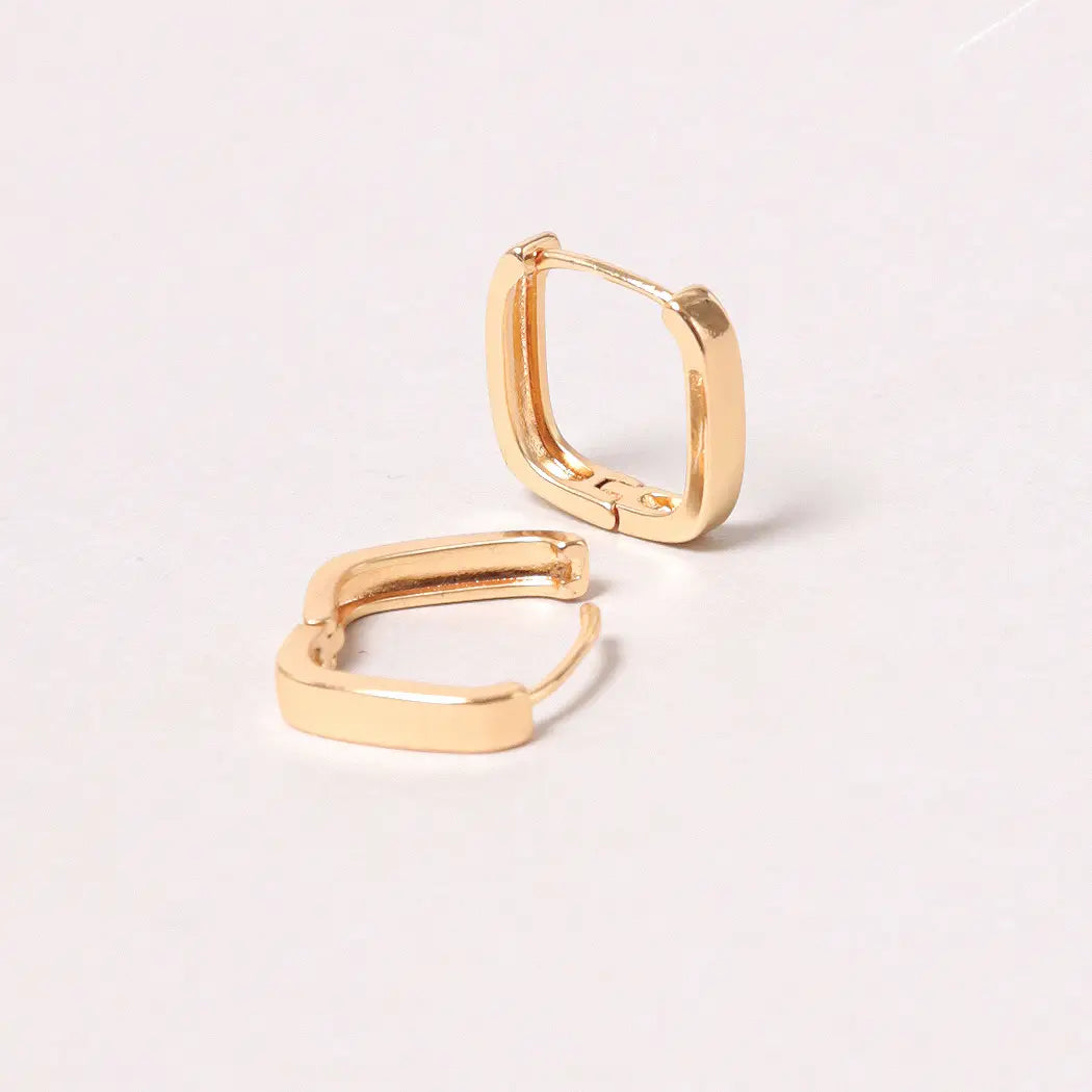 Elizabeth Gold-Dipped Square Hoop Earring