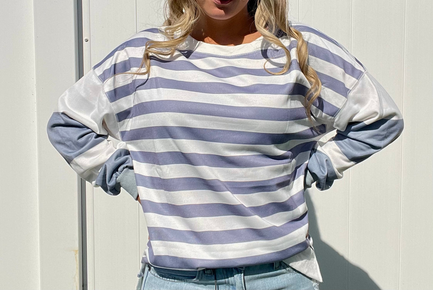 Grace Striped Pullover Sweatshirt