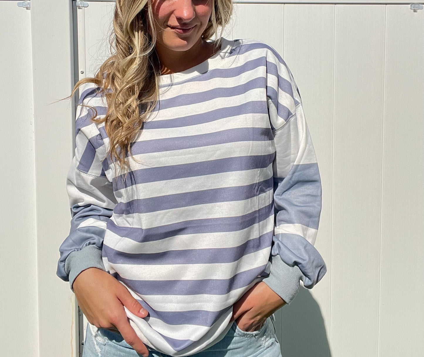 Grace Striped Pullover Sweatshirt