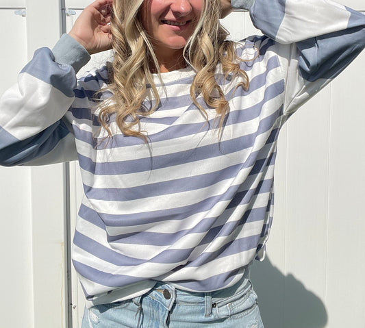 Grace Striped Pullover Sweatshirt