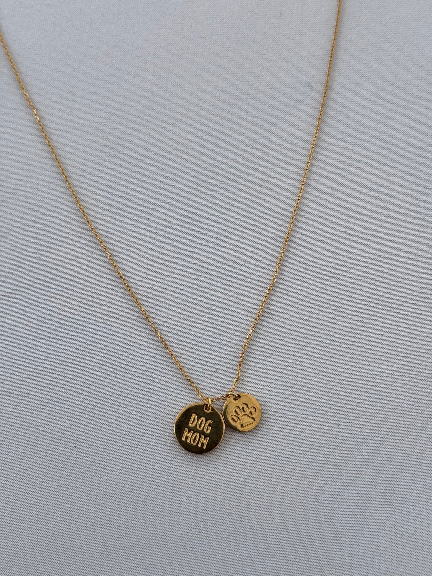 Dog Mom & Paw Print Necklace