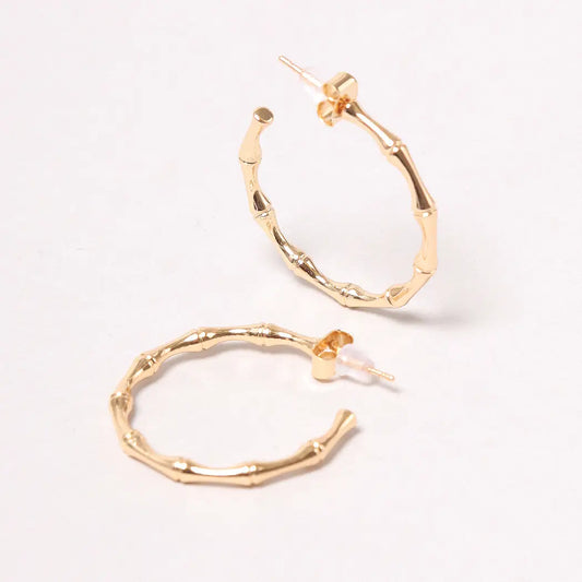 Marie 14K Gold-Dipped Textured Post Earring